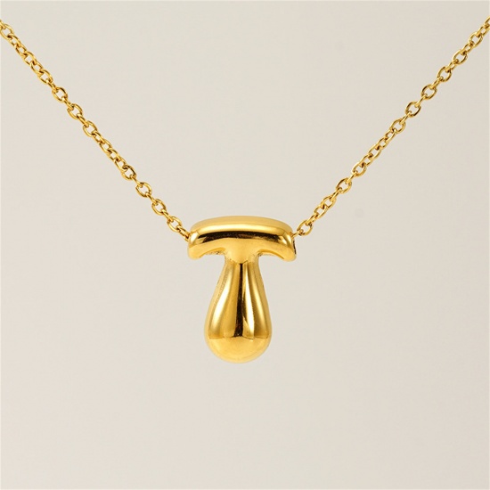 Image de 1 Pièce Collier à Pendentif Chaîne Maille Forçat Mignon en 304 Acier Inoxydable Placage sous Vide Hip Hop Plaqué Or 18K Alphabet Majuscule Lettre Initiale Mots" T " Creux Unisexe 45cm long