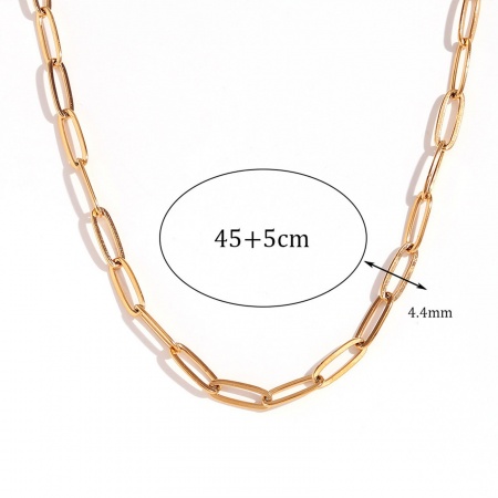 Picture of Hypoallergenic Simple & Casual Simple 14K Real Gold Plated 304 Stainless Steel Handmade Link Chain Necklace For Women Party