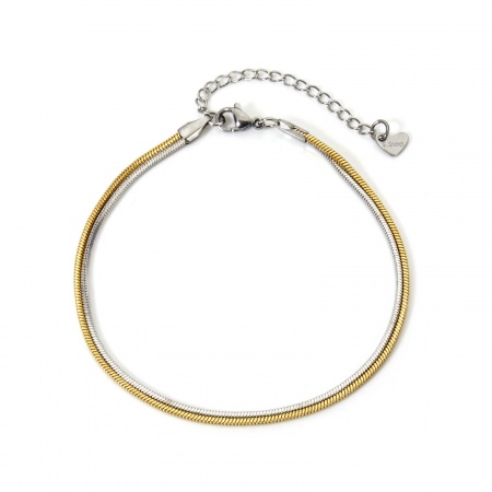 Bild von Großhandel 304 Edelstahl Schlangenkette Mehrschichtige Fußkette, Silberfarben & 18K Vergoldet Umweltfreundlich, Frauen Stilvoll Elegant Geschenk Schmuckbedarf, 22cm lang, 1 Strang