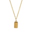 Picture of 1 Piece Eco-friendly PVD Vacuum Plating Stylish Simple 18K Real Gold Plated 304 Stainless Steel Link Cable Chain Rectangle Square Pendant Charm Necklace For Women Gift 45cm(17.7") + 5cm(2") long