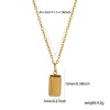 Image de 1 Pièce Collier à Pendentif Chaîne Maille Forçat Simple en 304 Acier Inoxydable Revêtement sous Vide PVD Respectueux de l'Environnement À la Mode Plaqué Or Véritable 18K Rectangle Carré Pour Femmes Cadeau 45cm + 5cm long