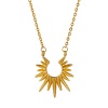 Picture of 1 Piece Eco-friendly Vacuum Plating Stylish Galaxy Gold Plated 304 Stainless Steel Link Cable Chain Sun Pendant Charm Necklace For Women Gift 47cm(18.5") + 4.5cm(1.8") long