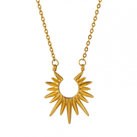 Imagen de Sol Collar con Colgante Al Por Mayor, Chapado en Oro 304 Acero Inoxidable Cadena de Cable Cruz, Mujeres Enchapado al Vacío Ecológico Galaxia Elegante Regalo Joyería Para Minorista, 47cm + 4.5cm longitud, 1 Unidad