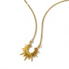 Picture of 1 Piece Eco-friendly Vacuum Plating Stylish Galaxy Gold Plated 304 Stainless Steel Link Cable Chain Sun Pendant Charm Necklace For Women Gift 47cm(18.5") + 4.5cm(1.8") long