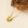 Picture of 1 Piece Eco-friendly Vacuum Plating Stylish Galaxy Gold Plated 304 Stainless Steel Link Cable Chain Sun Pendant Charm Necklace For Women Gift 47cm(18.5") + 4.5cm(1.8") long