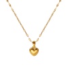 Imagen de 1 Unidad Dulce & Lindo día de San Valentín Chapado en Oro de 18K 304 Acero Inoxidable Cadena de Labios Corazón Collar con Colgante Para Mujeres 45cm + 5cm longitud