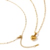 Imagen de 1 Unidad Dulce & Lindo día de San Valentín Chapado en Oro de 18K 304 Acero Inoxidable Cadena de Labios Corazón Collar con Colgante Para Mujeres 45cm + 5cm longitud