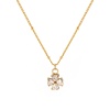 Image de 1 Pièce Collier à Pendentif Chaîne Maille Cheval Élégant en 304 Acier Inoxydable & Zircon Revêtement sous Vide PVD Respectueux de l'Environnement Exquis Plaqué Or Véritable 18K Transparent Trèfle à Quatre Feuilles Pour Femmes Cadeau 45cm + 5cm long