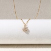 Image de 1 Pièce Collier à Pendentif Chaîne Maille Cheval Élégant en 304 Acier Inoxydable & Zircon Revêtement sous Vide PVD Respectueux de l'Environnement Exquis Plaqué Or Véritable 18K Transparent Trèfle à Quatre Feuilles Pour Femmes Cadeau 45cm + 5cm long