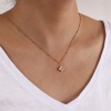 Image de 1 Pièce Collier à Pendentif Chaîne Maille Cheval Élégant en 304 Acier Inoxydable & Zircon Revêtement sous Vide PVD Respectueux de l'Environnement Exquis Plaqué Or Véritable 18K Transparent Trèfle à Quatre Feuilles Pour Femmes Cadeau 45cm + 5cm long
