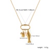 Picture of 1 Piece Eco-friendly Vacuum Plating Exquisite Ocean Jewelry Gold Plated Peachy Beige 304 Stainless Steel & Natural Pearl Link Cable Chain Tortoise Animal Fish Can Open Pendant Charm Necklace For Women Gift 48cm(18.9") + 5cm(2") long