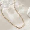 Picture of 1 Piece Eco-friendly PVD Vacuum Plating Minimalist 18K Real Gold Plated 304 Stainless Steel Paperclip Link Chain Necklace Unisex 42cm(16.5") + 5cm(2") long, Chain Size: 3mm