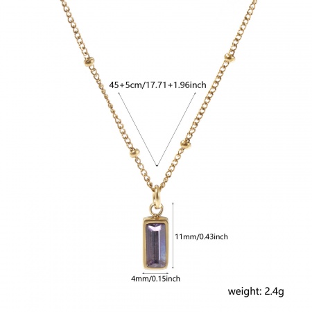 Picture of Wholesale Pendant Charm Necklace, 18K Real Gold Plated 304 Stainless Steel Curb Link Chain, Women's Eco-friendly PVD Vacuum Plating Waterproof Anti-Tarnish Hypoallergenic Minimalist Gift Jewelry For Retailer, 45cm(17.7") + 5cm(2") long, 1 Piece