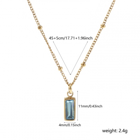 Picture of Wholesale Pendant Charm Necklace, 18K Real Gold Plated 304 Stainless Steel Curb Link Chain, Women's Eco-friendly PVD Vacuum Plating Waterproof Anti-Tarnish Hypoallergenic Minimalist Gift Jewelry For Retailer, 45cm(17.7") + 5cm(2") long, 1 Piece
