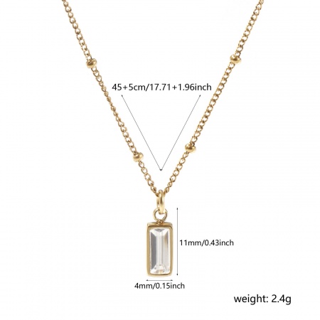 Picture of Wholesale Pendant Charm Necklace, 18K Real Gold Plated 304 Stainless Steel Curb Link Chain, Women's Eco-friendly PVD Vacuum Plating Waterproof Anti-Tarnish Hypoallergenic Minimalist Gift Jewelry For Retailer, 45cm(17.7") + 5cm(2") long, 1 Piece