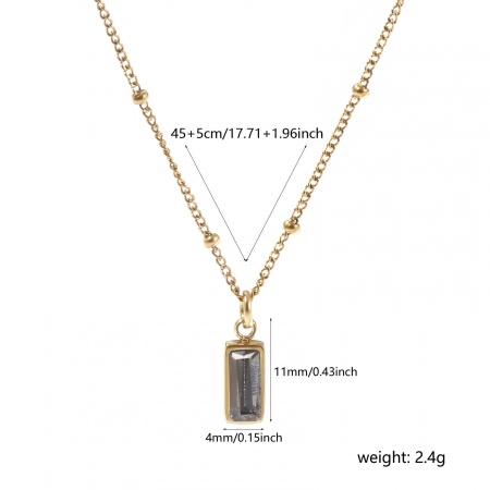 Picture of Wholesale Pendant Charm Necklace, 18K Real Gold Plated 304 Stainless Steel Curb Link Chain, Women's Eco-friendly PVD Vacuum Plating Waterproof Anti-Tarnish Hypoallergenic Minimalist Gift Jewelry For Retailer, 45cm(17.7") + 5cm(2") long, 1 Piece