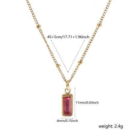 Picture of Wholesale Pendant Charm Necklace, 18K Real Gold Plated 304 Stainless Steel Curb Link Chain, Women's Eco-friendly PVD Vacuum Plating Waterproof Anti-Tarnish Hypoallergenic Minimalist Gift Jewelry For Retailer, 45cm(17.7") + 5cm(2") long, 1 Piece