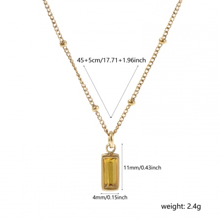 Picture of Wholesale Pendant Charm Necklace, 18K Real Gold Plated 304 Stainless Steel Curb Link Chain, Women's Eco-friendly PVD Vacuum Plating Waterproof Anti-Tarnish Hypoallergenic Minimalist Gift Jewelry For Retailer, 45cm(17.7") + 5cm(2") long, 1 Piece