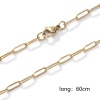 Picture of 1 Piece Eco-friendly PVD Vacuum Plating Minimalist 18K Gold Plated 304 Stainless Steel Paperclip Link Chain Necklace Unisex 60cm(23.6") long, Chain Size: 3mm