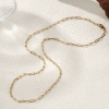 Picture of 1 Piece Eco-friendly PVD Vacuum Plating Minimalist 18K Gold Plated 304 Stainless Steel Paperclip Link Chain Necklace Unisex 60cm(23.6") long, Chain Size: 3mm