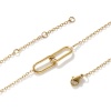 Picture of 1 Piece Eco-friendly PVD Vacuum Plating Stylish Simple 18K Real Gold Plated 304 Stainless Steel Link Cable Chain Oval Hollow Pendant Charm Necklace Unisex Gift 42cm(16.5") + 8cm(3.1") long