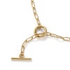 Picture of 1 Piece Eco-friendly PVD Vacuum Plating Minimalist 18K Real Gold Plated 304 Stainless Steel Paperclip Link Chain With Toggle Clasp Necklace Unisex Gift 45cm(17.7") long