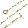 Picture of 1 Piece Eco-friendly PVD Vacuum Plating Minimalist 18K Real Gold Plated 304 Stainless Steel Paperclip Link Chain With Toggle Clasp Necklace Unisex Gift 45cm(17.7") long
