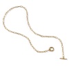 Picture of 1 Piece Eco-friendly PVD Vacuum Plating Minimalist 18K Real Gold Plated 304 Stainless Steel Paperclip Link Chain With Toggle Clasp Necklace Unisex Gift 45cm(17.7") long