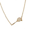 Picture of 1 Piece Eco-friendly PVD Vacuum Plating Stylish Sport 18K Real Gold Plated 304 Stainless Steel Link Cable Chain Racket Pendant Charm Necklace Unisex Gift 45cm(17.7") + 5cm(2") long