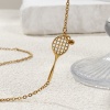 Picture of 1 Piece Eco-friendly PVD Vacuum Plating Stylish Sport 18K Real Gold Plated 304 Stainless Steel Link Cable Chain Racket Pendant Charm Necklace Unisex Gift 45cm(17.7") + 5cm(2") long