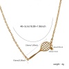 Picture of 1 Piece Eco-friendly PVD Vacuum Plating Stylish Sport 18K Real Gold Plated 304 Stainless Steel Link Cable Chain Racket Pendant Charm Necklace Unisex Gift 45cm(17.7") + 5cm(2") long