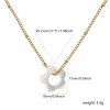Bild von 18K Echtgold plattiert Panzerkette Kette Blumen Anhänger Halskette, 304 Edelstahl & Natürliche Muschel 45cm + 5cm, Für Frauen, Minimalistisch Elegant Geschenk, Umweltfreundliche PVD-Vakuumbeschichtung, 1 Strang