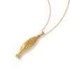 Bild von 18K Echtgold plattiert Kreuz Gliederketten Fisch Anhänger Halskette, 304 Edelstahl 45cm + 5cm, Für Frauen, 3D, Exquisit Ozean Schmuck Geschenk, Umweltfreundliche PVD-Vakuumbeschichtung, 1 Strang