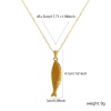 Bild von 18K Echtgold plattiert Kreuz Gliederketten Fisch Anhänger Halskette, 304 Edelstahl 45cm + 5cm, Für Frauen, 3D, Exquisit Ozean Schmuck Geschenk, Umweltfreundliche PVD-Vakuumbeschichtung, 1 Strang