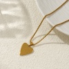 Bild von 18K Echtgold plattiert Venezianerkette Herz Anhänger Halskette, 304 Edelstahl & Natürliche Muschel 45cm + 5cm, Für Frauen, Weiß Stilvoll Valentinstag Geschenk, Umweltfreundliche PVD-Vakuumbeschichtung, 1 Strang