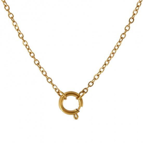 Immagine di 1 Pz 18K Vero Oro Placcato Catena a Cavo Collana, 304 Acciaio Inossidabile 45cm, Dimensione della Catena: 2mm, Per Donne, Con Loop, Minimalista Squisito Regalo, Placcatura Sottovuoto PVD Ecologica