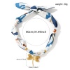 Picture of 18K Real Gold Plated Dragonfly Animal Pendant Charm Scarf Necklace, 304 Stainless Steel & Polyester 80cm(31.5"), For Women, Lily Flower Ink Blue Dainty Pastoral Style Gift, Eco-friendly PVD Vacuum Plating, 1 Piece