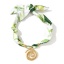 Bild von 18K Echtgold plattiert Spiral Anhänger Charm Schal Kette, 304 Edelstahl & Polyester 80cm, Für Frauen, Blätter Grün Elegant Pastoraler Stil Geschenk, Umweltfreundliche PVD-Vakuumbeschichtung, 1 Strang