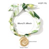Bild von 18K Echtgold plattiert Spiral Anhänger Charm Schal Kette, 304 Edelstahl & Polyester 80cm, Für Frauen, Blätter Grün Elegant Pastoraler Stil Geschenk, Umweltfreundliche PVD-Vakuumbeschichtung, 1 Strang