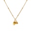 Immagine di 18K Vero Oro Placcato Catena del Barbazzale Fiore Di Loto Collana con Ciondolo, 304 Acciaio Inossidabile 45cm + 5cm, Per Donne, 3D, Squisito Elegante Regalo, Placcatura Sottovuoto PVD Ecologica, 1 Pz
