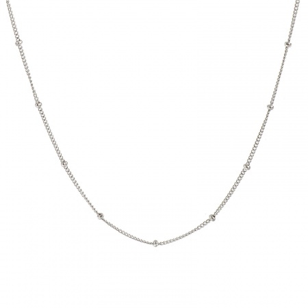 Picture of Wholesale Curb Link Chain Necklace, Silver Tone 304 Stainless Steel, Unisex Eco-friendly Exquisite Minimalist Gift Jewelry For Retailer, 45cm(17.7") + 5cm(2") long, Chain Size: 1mm, 2 PCs