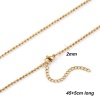Picture of 2 PCs 18K Real Gold Plated Ball Chain Necklace, 304 Stainless Steel 45cm(17.7") + 5cm(2"), Chain Size: 2mm, For Women, Minimalist Exquisite Gift, Eco-friendly PVD Vacuum Plating