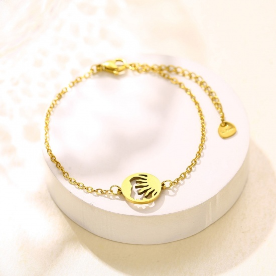 Immagine di 1 Piece Eco-friendly Stylish Galaxy 18K Gold Plated 201 Stainless Steel Sun Bracelets For Women Gift 16.5cm(6 4/8") long