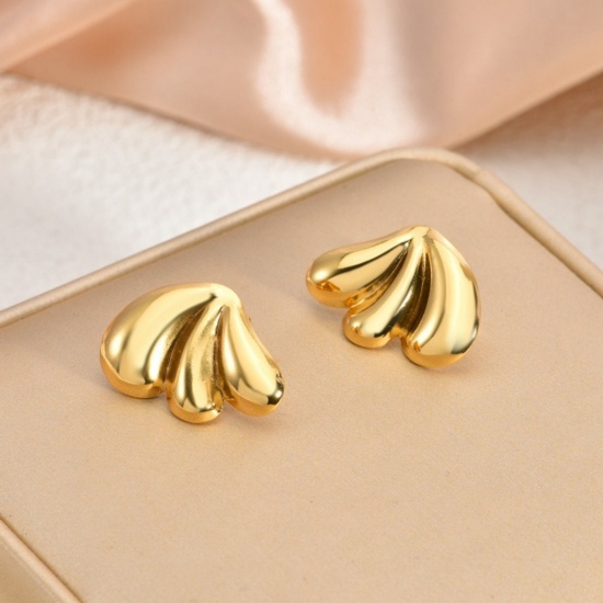Immagine di 1 Pair Eco-friendly Dainty Stylish 18K Gold Plated 304 Stainless Steel Irregular Ear Post Stud Earrings For Women Gift