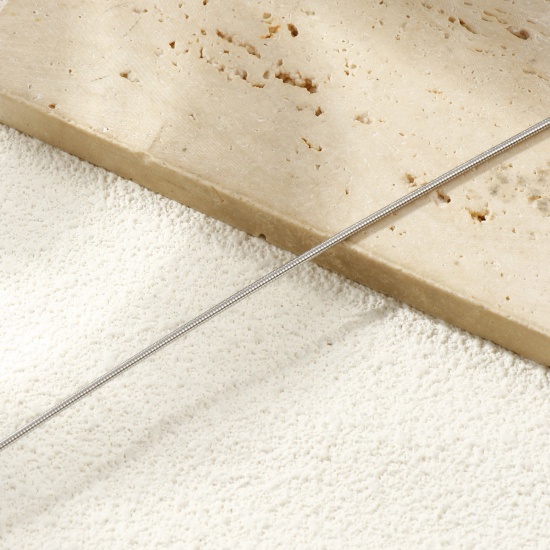 Изображение 1 Piece Silver Tone Snake Chain Collar Neck Ring Necklace, 304 Stainless Steel 40cm(15.7") + 5cm(2"), Chain Size: 1.5mm, For Women, Minimalist Exquisite Gift, Eco-friendly