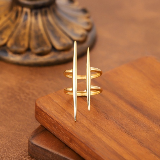 Image de 1 Piece Eco-friendly Dainty Stylish 18K Gold Plated 201 Stainless Steel Open Rings For Women Gift 20mm(US Size 10.25)