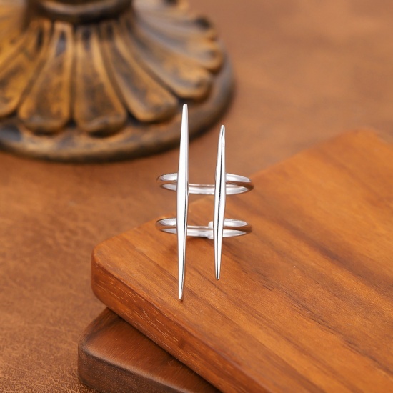 Image de 1 Piece Eco-friendly Dainty Stylish Silver Tone 201 Stainless Steel Open Rings For Women Gift 20mm(US Size 10.25)