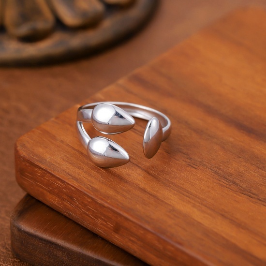Image de 1 Piece Eco-friendly Dainty Stylish Silver Tone 201 Stainless Steel Open Rings For Women Gift 20mm(US Size 10.25)