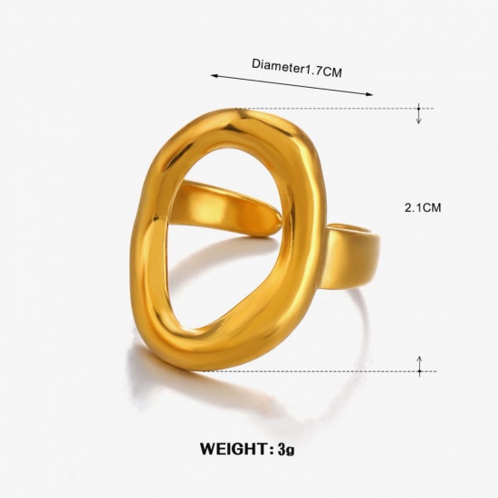 Изображение 1 Piece Vacuum Plating Stylish Exquisite 18K Gold Plated 304 Stainless Steel Open Rings For Women Gift 16.9mm(US Size 6.5)