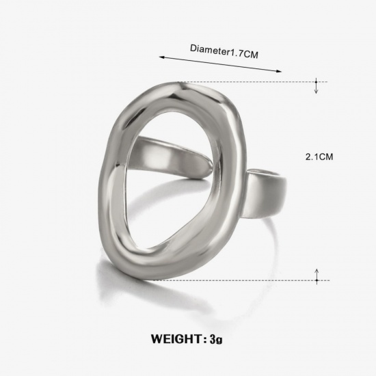 Изображение 1 Piece Vacuum Plating Stylish Exquisite Silver Tone 304 Stainless Steel Open Rings For Women Gift 16.9mm(US Size 6.5)